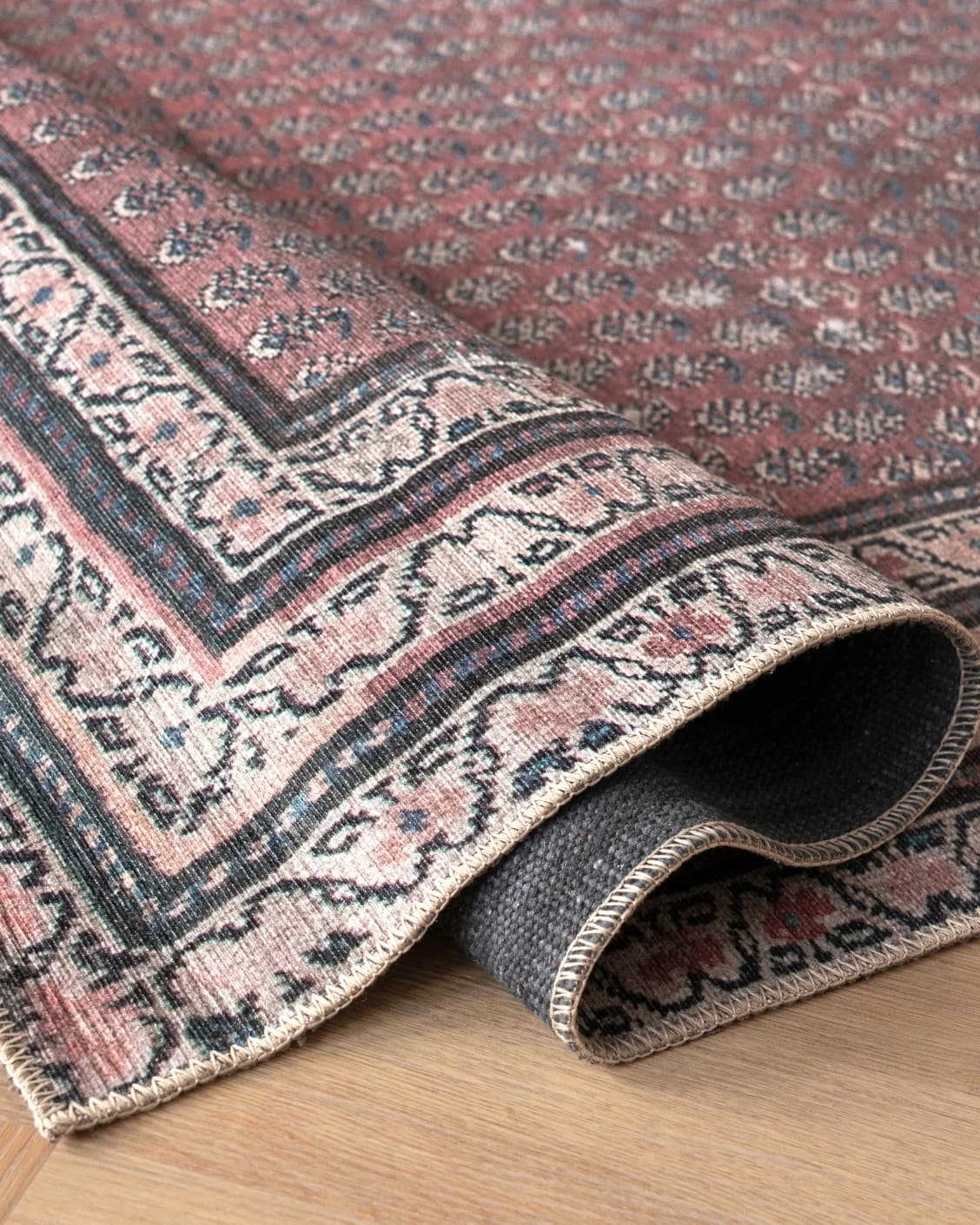 Vincent Coral Runners carpet in coral, red and multicolour, shown in a product close-up as image 4