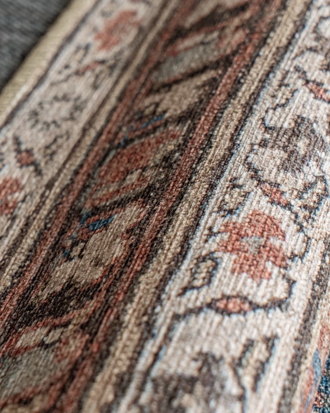 Vincent Denim Runners carpet in blue, rust and multicolour, shown in a product close-up as image 7