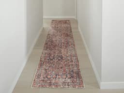 Vincent Terracotta Runners carpet in rust and multicolour, shown in a lifestyle front view