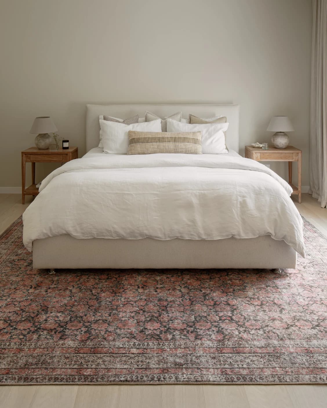 Vincent Terracotta carpet in rust and multicolour, shown in a lifestyle front view as image 16