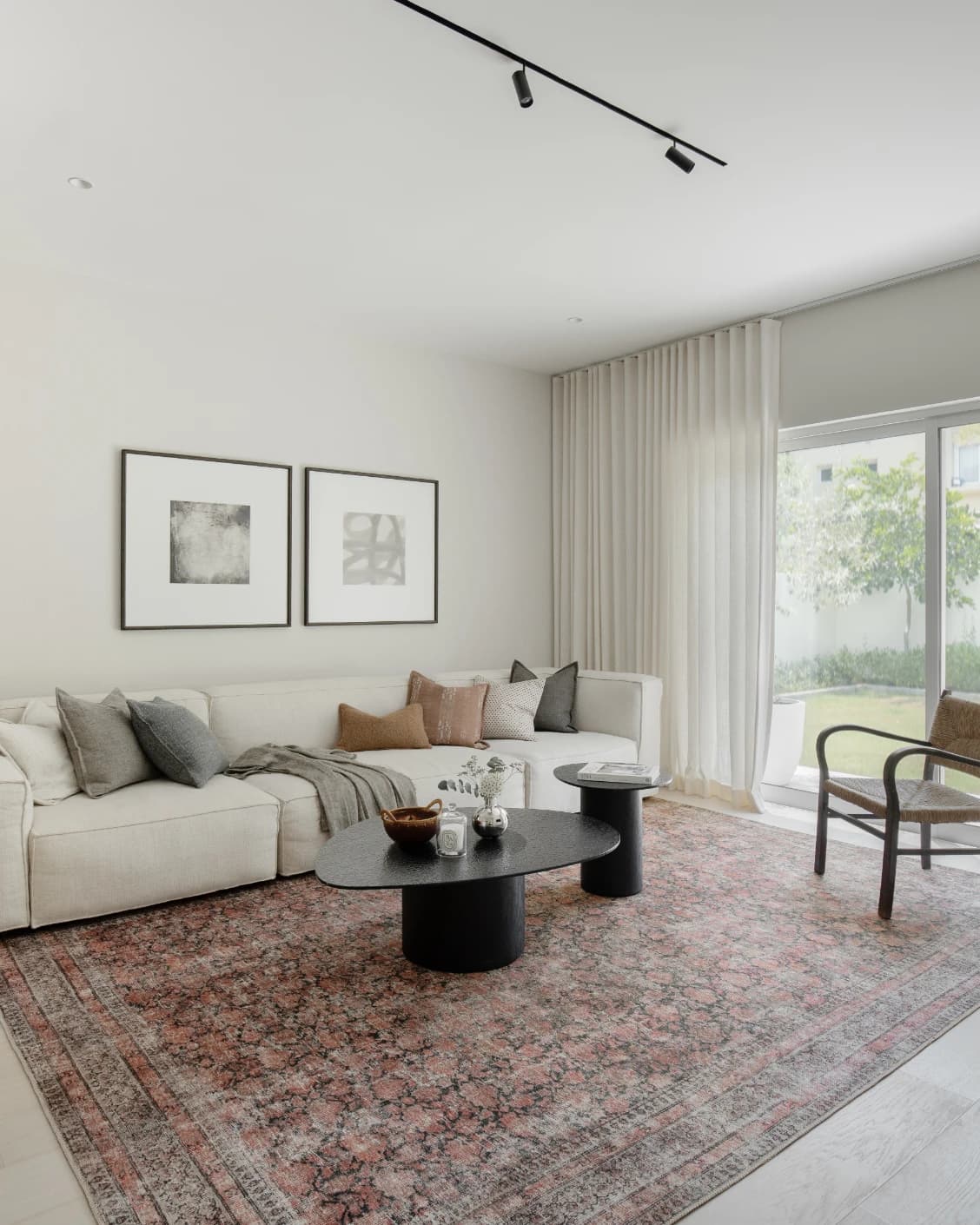 Vincent Terracotta carpet in rust and multicolour, shown in a lifestyle left view as image 20