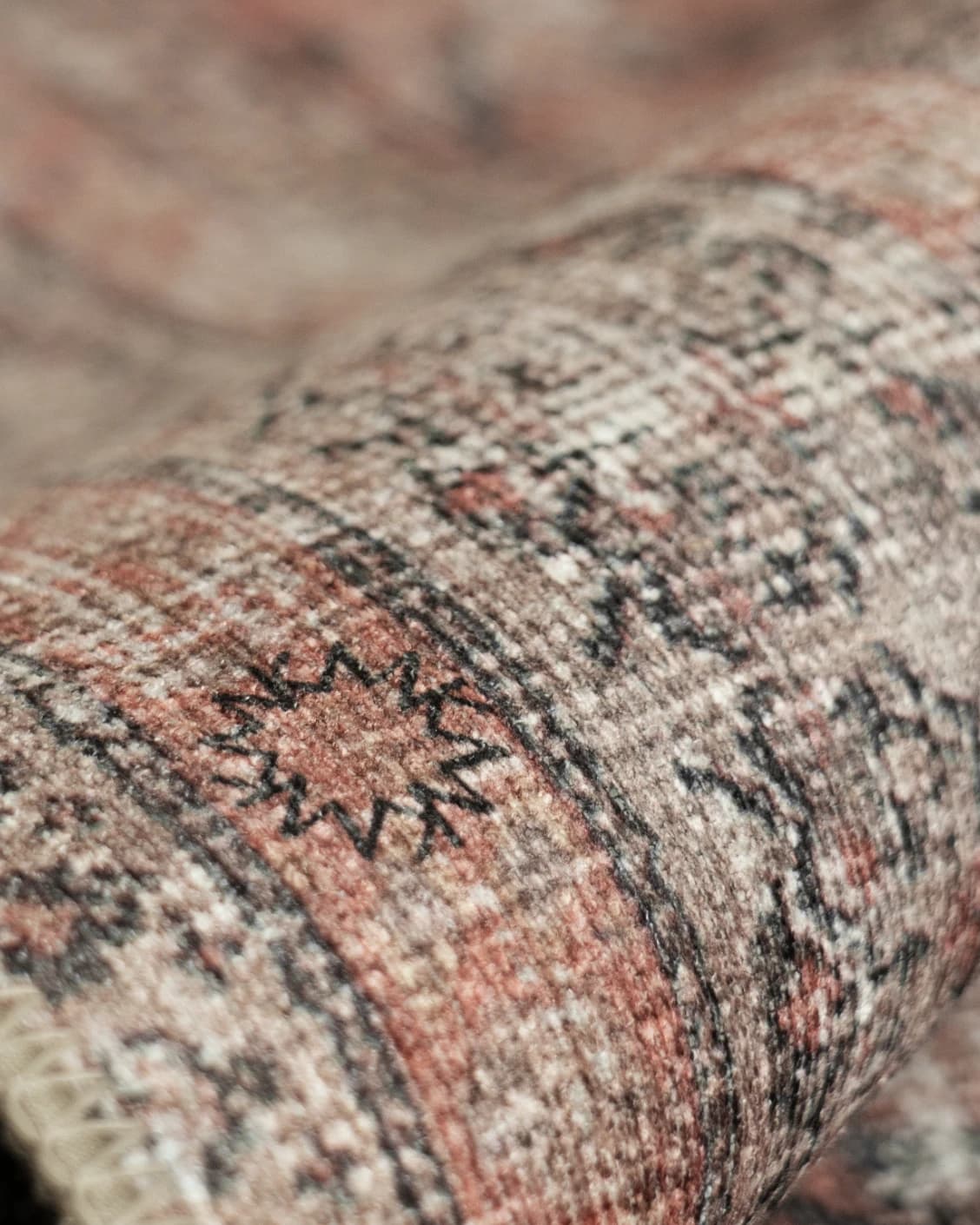 Vincent Terracotta carpet in rust and multicolour, shown in a product close-up as image 38