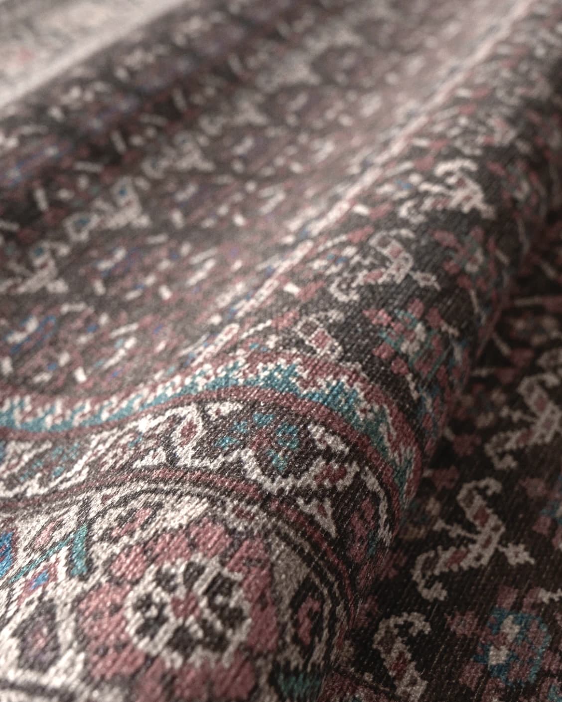 Vincent Umber carpet in red, blue and multicolour, shown in a product close-up as image 26