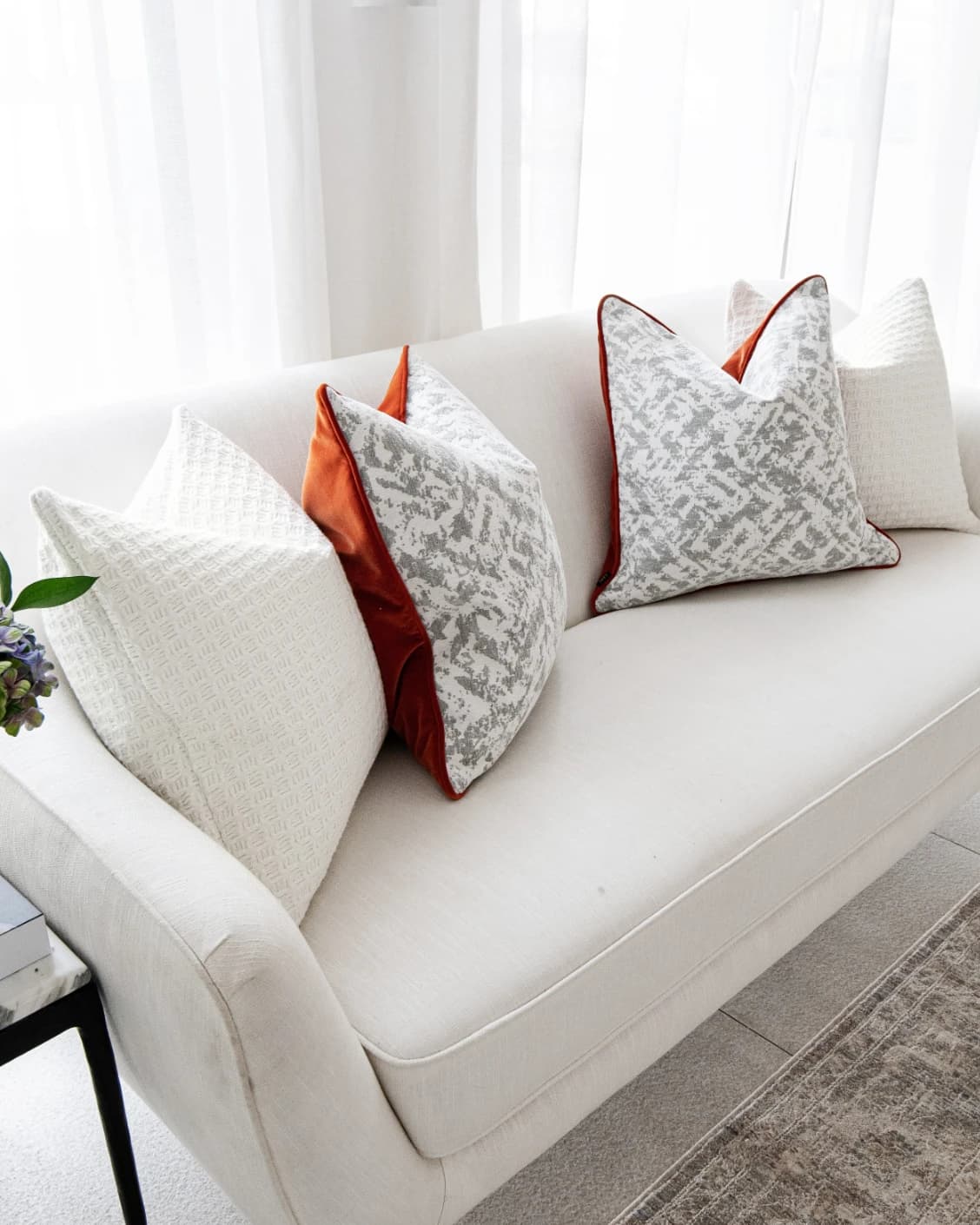 Vivien Bundle cushion in white and silver, shown in a product front view as image 6