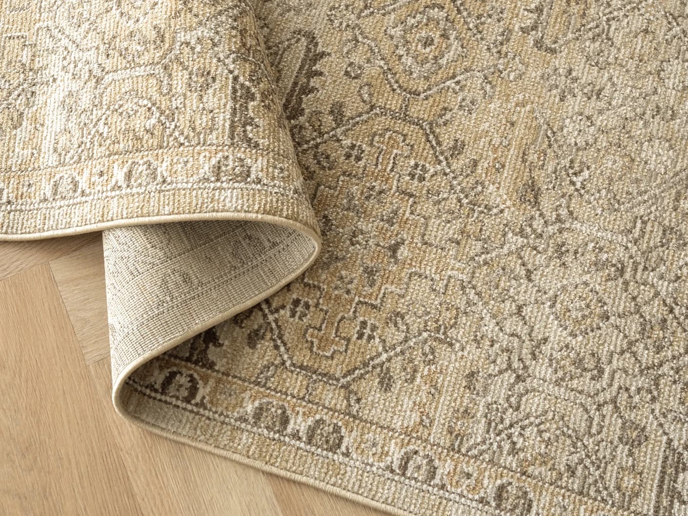 Warren Clay Runners carpets in clay, brown and beige, shown in a product close-up view