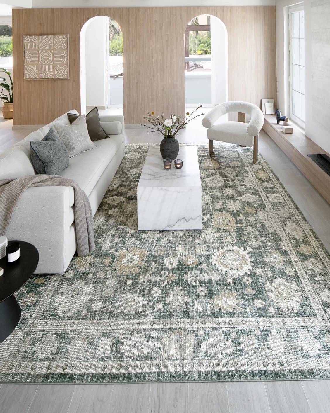 Warren Cobalt carpet in blue and beige, shown in a lifestyle front view as image 4
