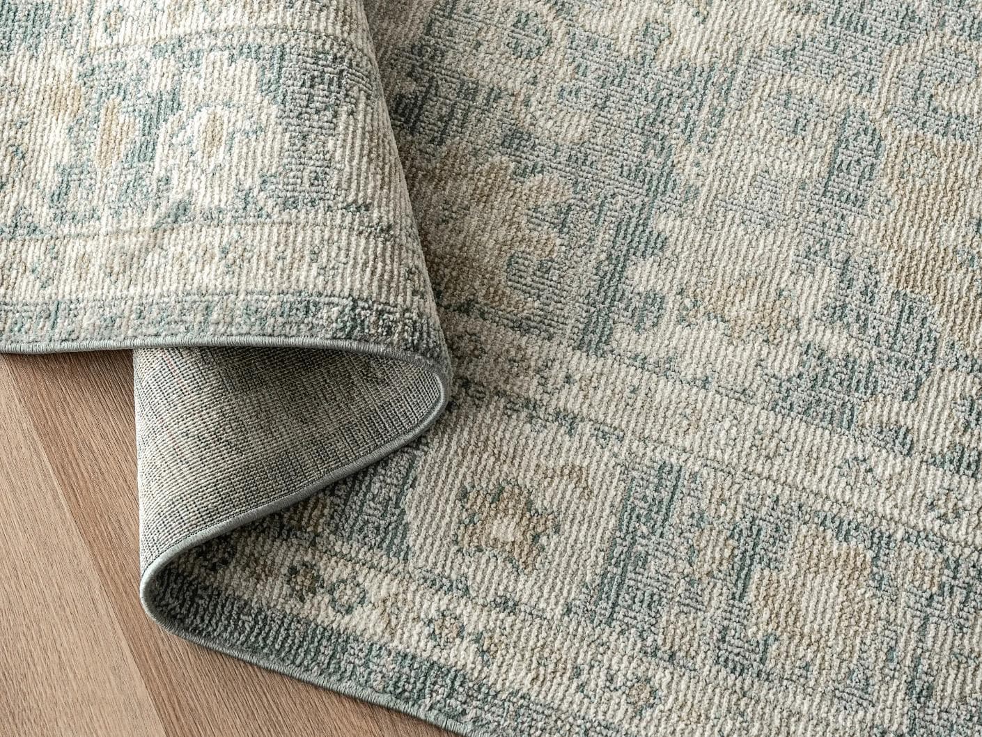 Warren Cobalt carpet in blue and beige, shown in a product close-up as image 11