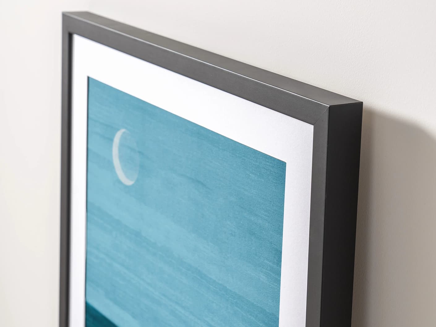 Wars Over fine art print in blue, shown in a lifestyle close-up view as image 2