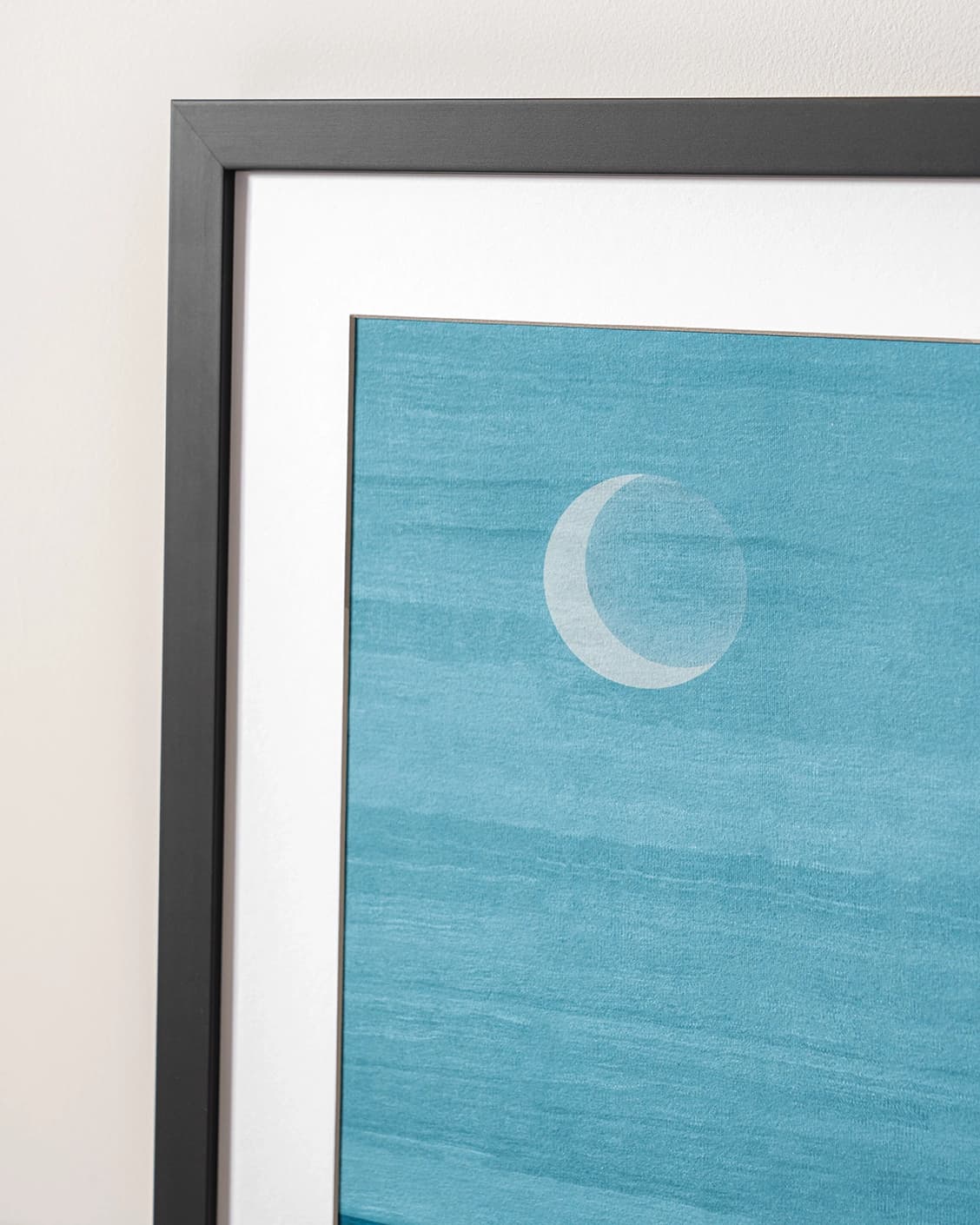 Wars Over fine art print in blue, shown in a lifestyle close-up view as image 6
