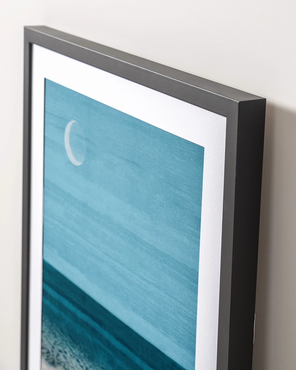 Wars Over fine art print in blue, shown in a lifestyle close-up view as image 5