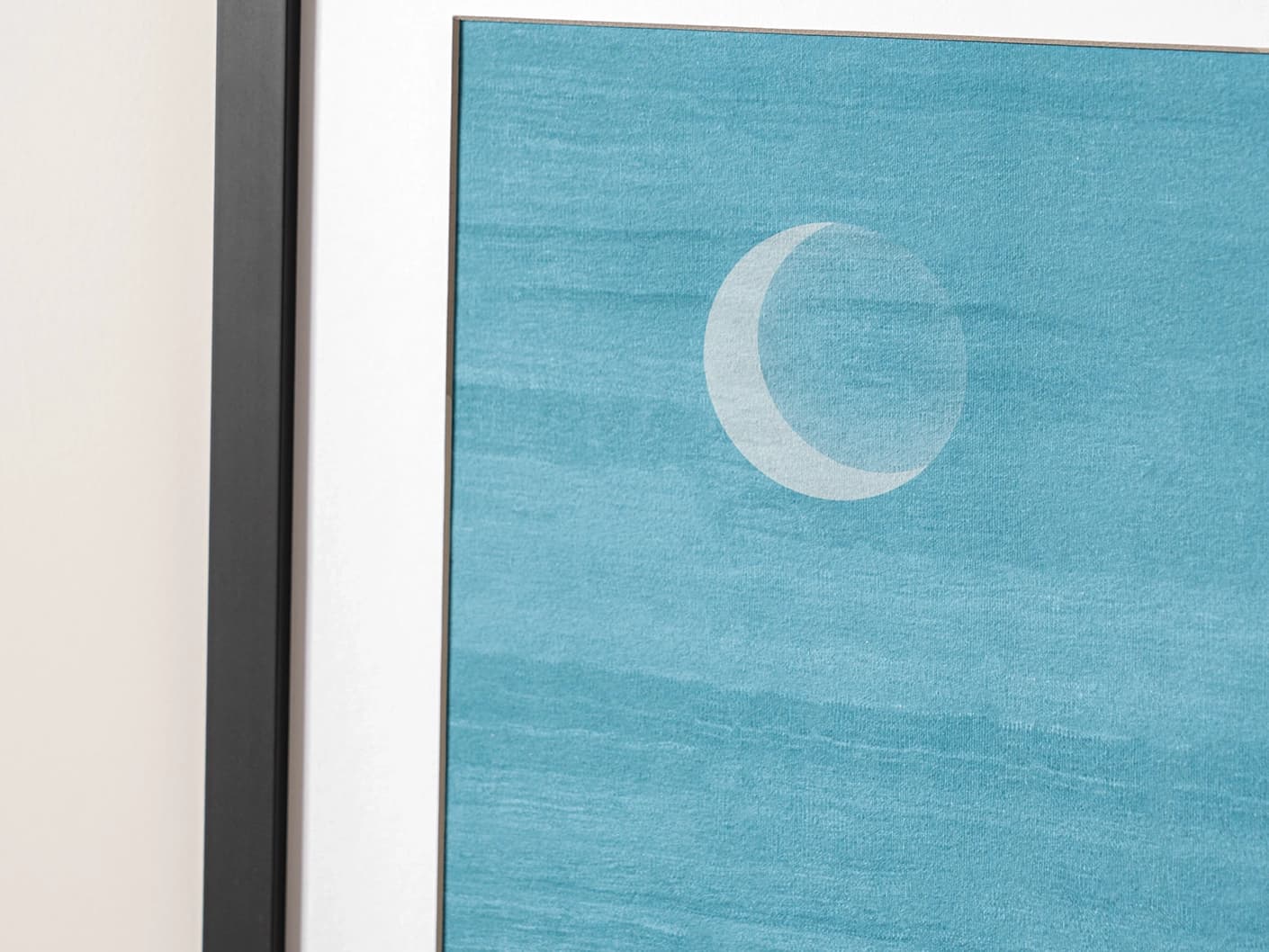 Wars Over fine art print in blue, shown in a lifestyle close-up view as image 1