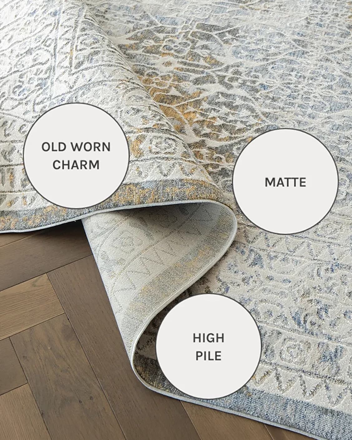 William Sandy carpets in sandy, beige, yellow and grey, shown in a close-up as image 11