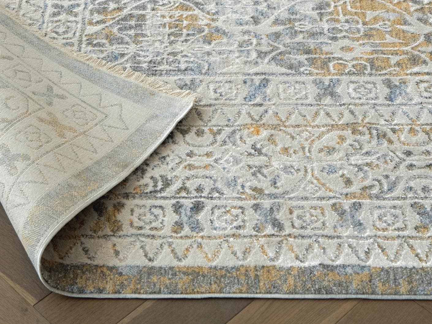 William Sandy carpet in beige, yellow and grey, shown in a lifestyle front view as image 5