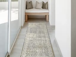 William Sandy Runners carpet in beige, yellow and grey, shown in a lifestyle front view
