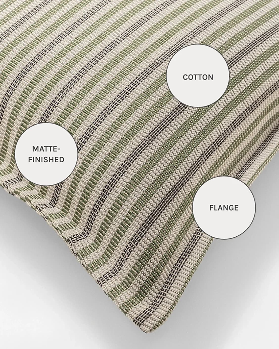 Wren Pistachio cushions in pistachio, green and ivory, shown in a product close-up as image 10