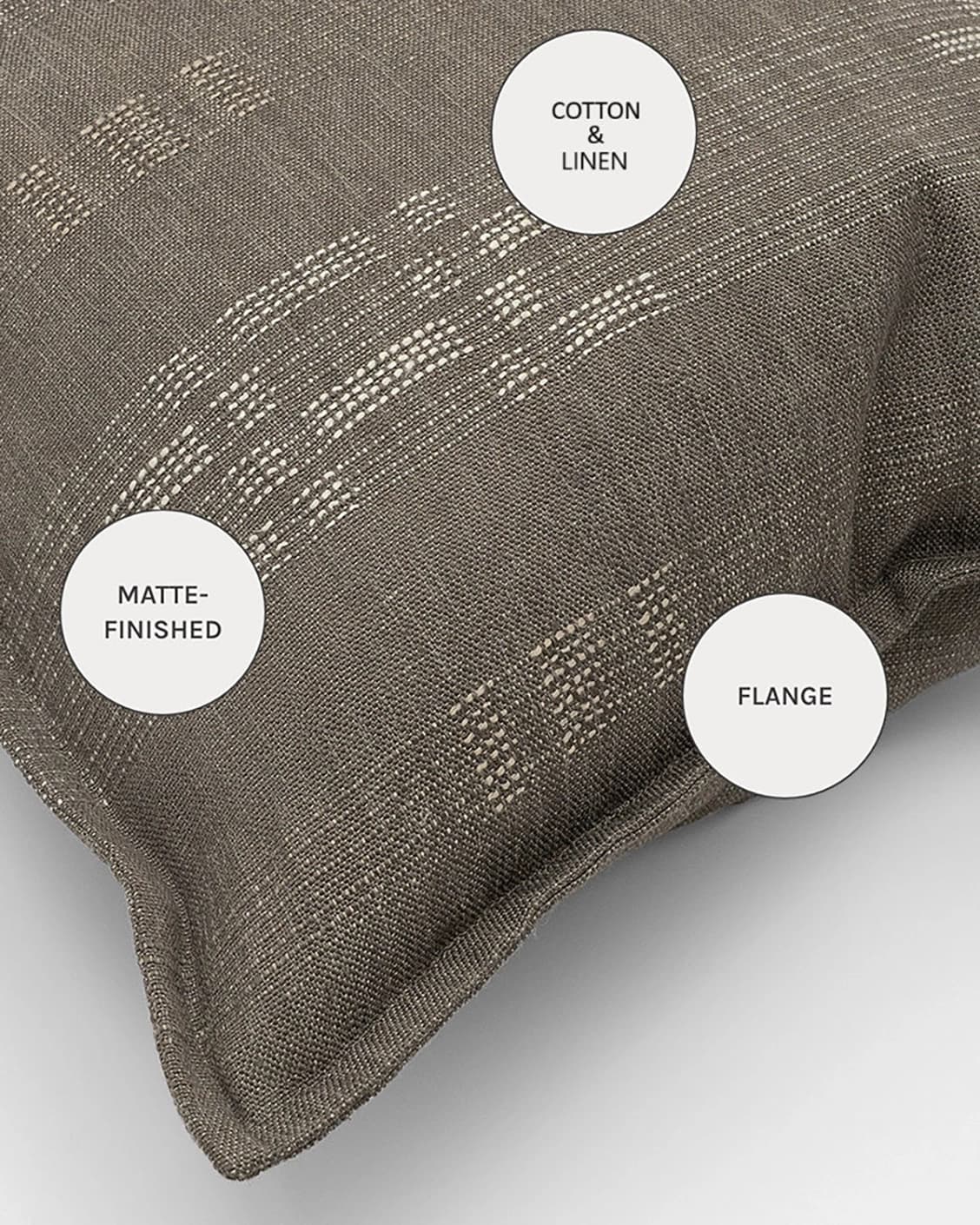 Yon Laurent cushions in taupe and charcoal, shown in a product close-up as image 11