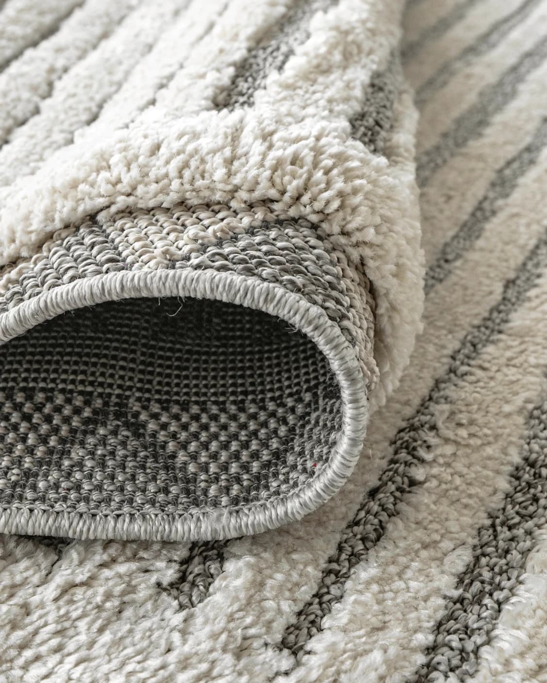Zahra Alba carpet in ivory and grey, shown in a product close-up as image 10