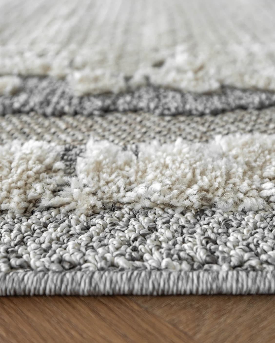 Zahra Bianca carpet in grey and ivory, shown in a product close-up as image 10