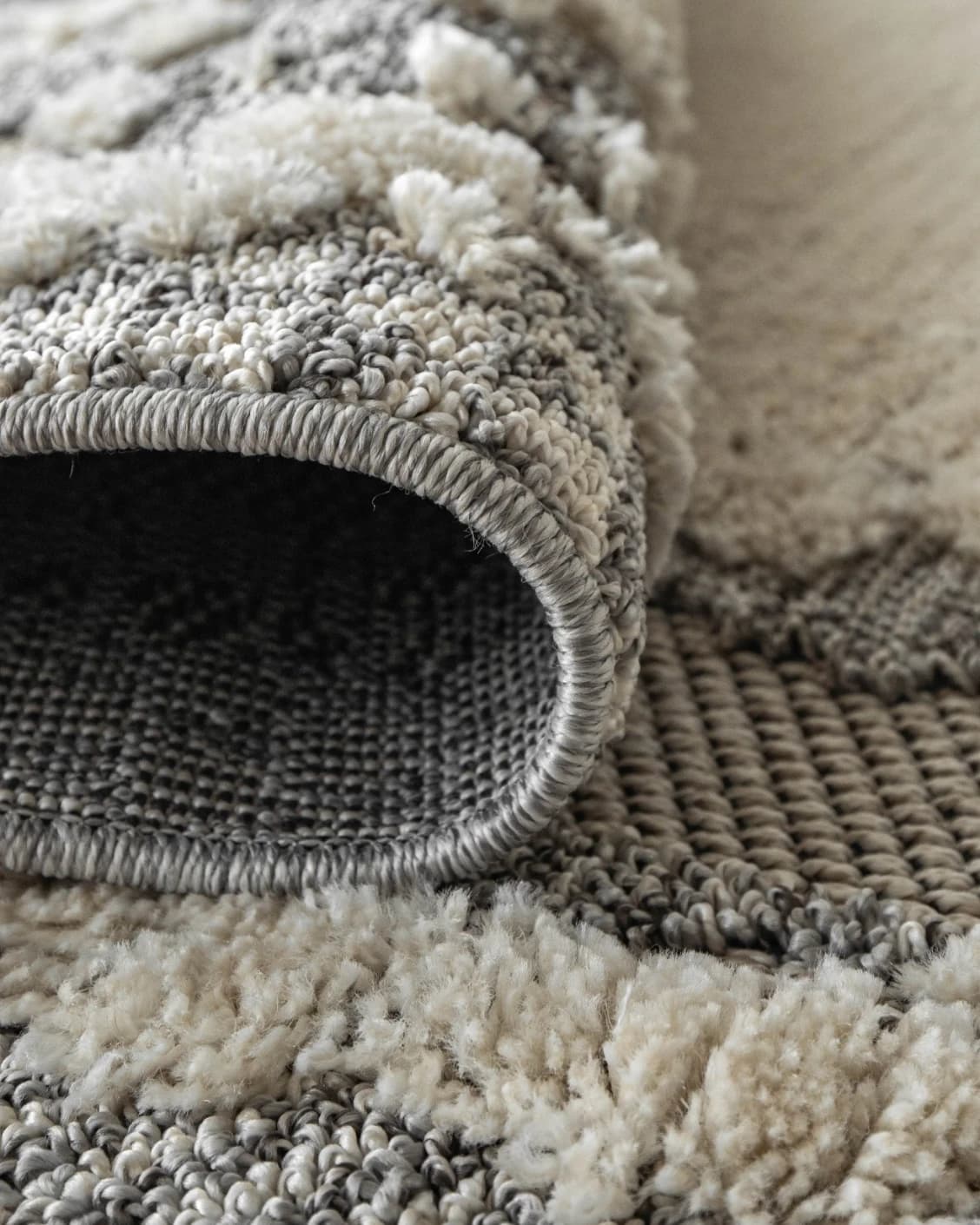 Zahra Bianca carpet in grey and ivory, shown in a product close-up as image 12