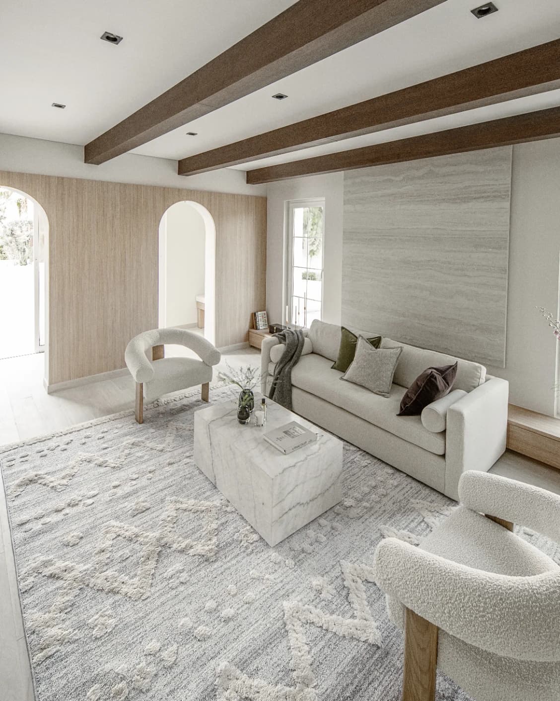 Zahra Snow carpet in grey and off white, shown in a lifestyle right view as image 8