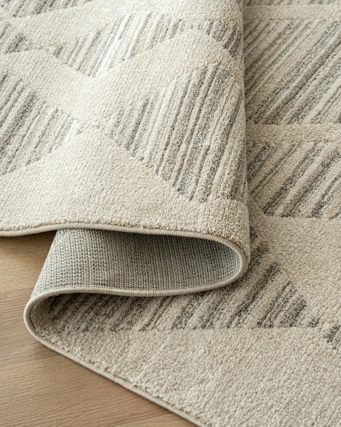 Zen Alba carpet in cream, beige and grey, shown in a product close-up as image 12