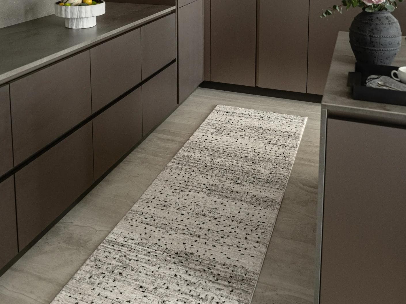 Zen Ashton Runners carpet in beige, shown in a lifestyle left view as image 4