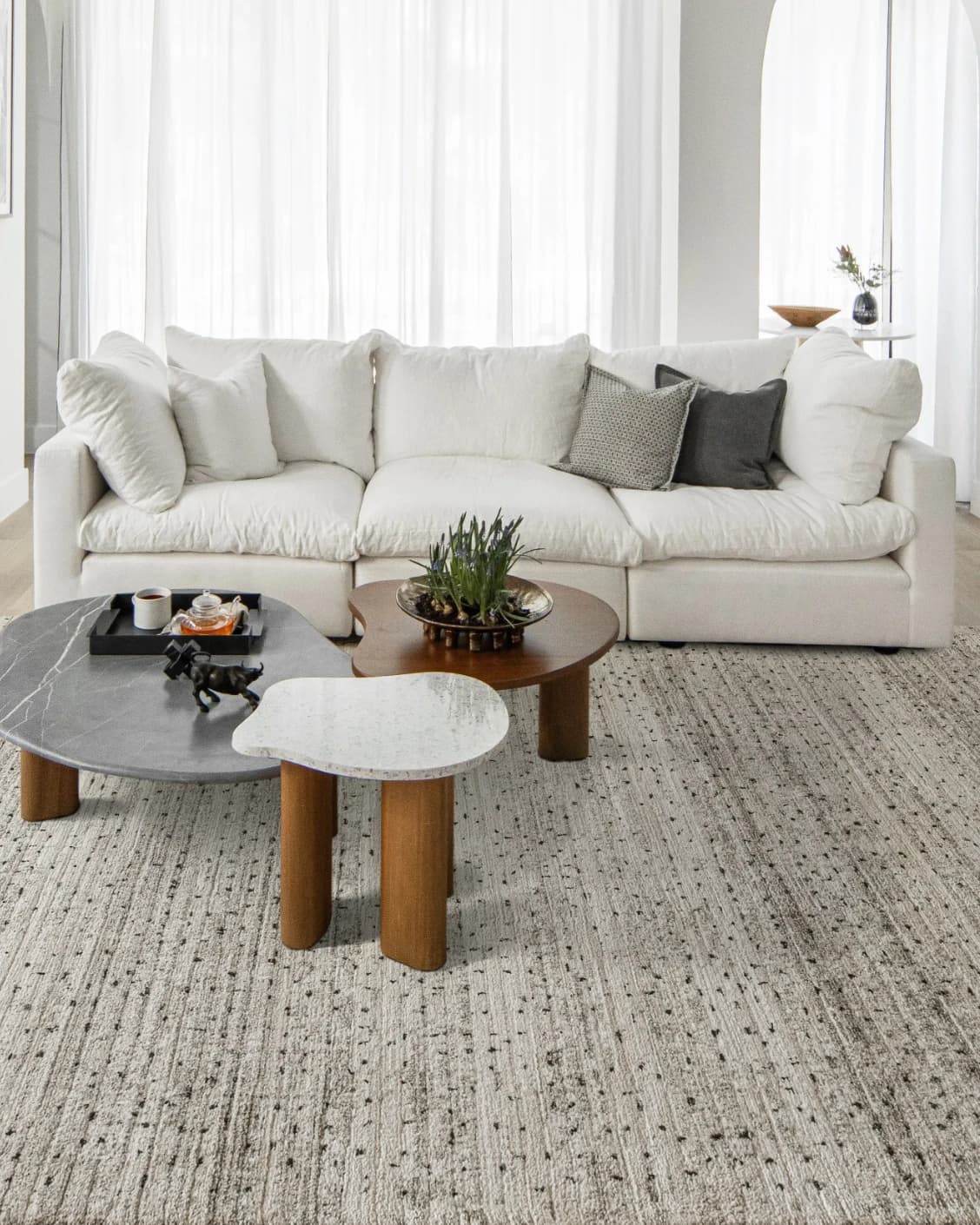 Zen Ashton carpet in beige, shown in a lifestyle front view as image 5