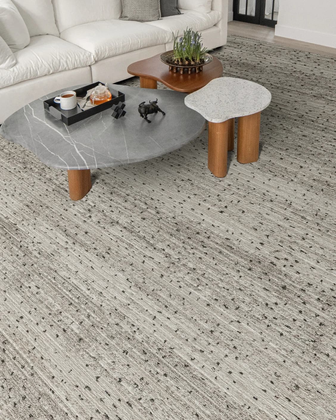Zen Ashton carpet in beige, shown in a lifestyle left view as image 6