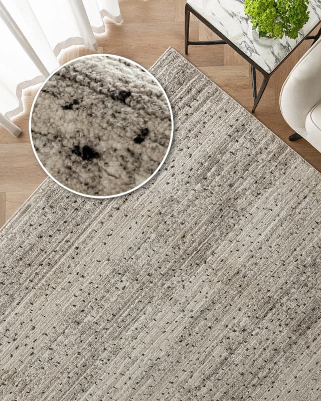 Zen Ashton carpet in beige, shown in a lifestyle top view as image 2
