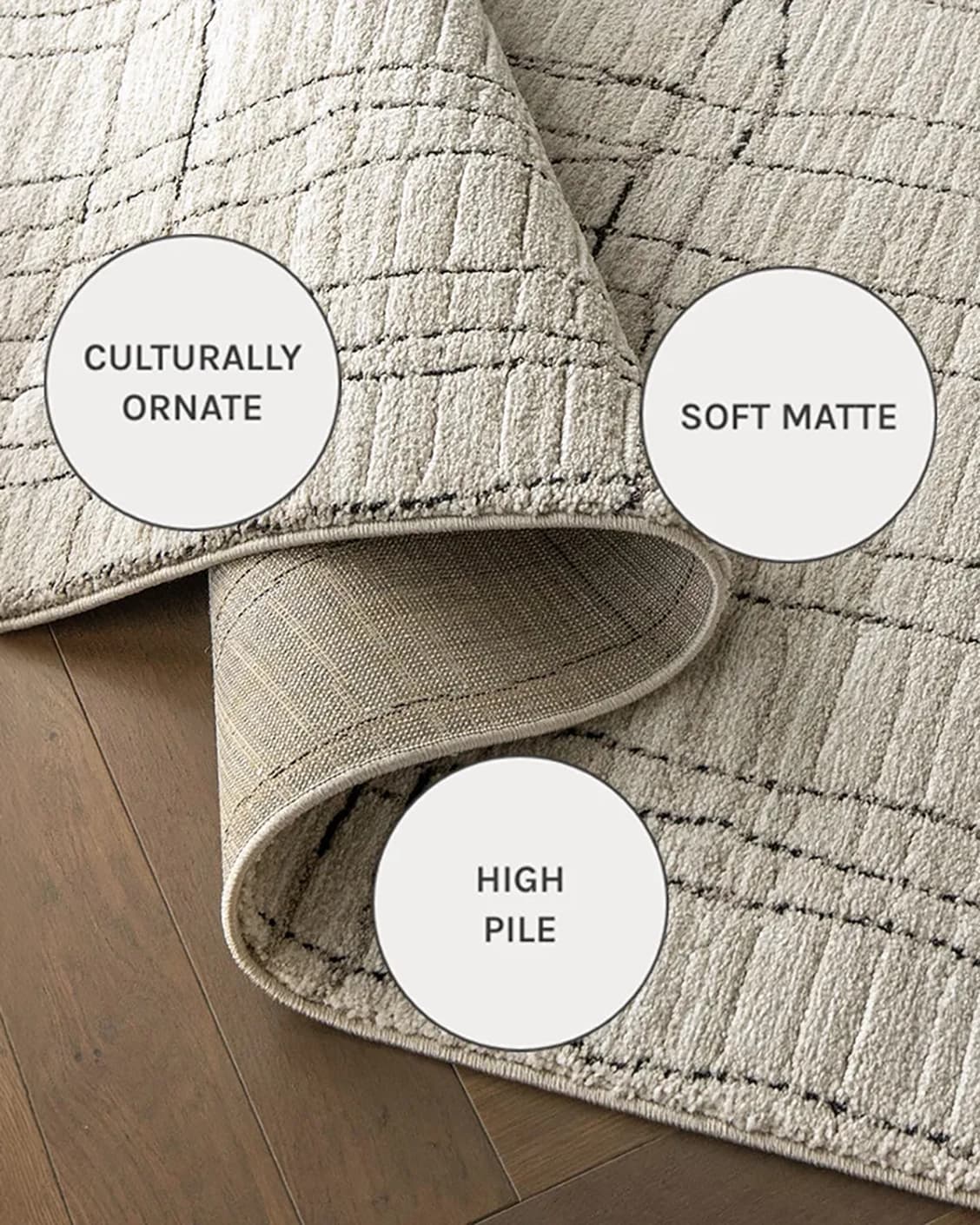 Zen Bianca carpets in charcoal and beige, shown in a close-up as image 19