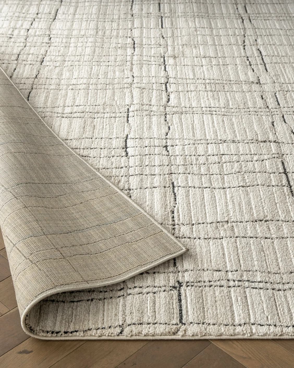 Zen Bianca carpet in charcoal and beige, shown in a product close-up as image 15