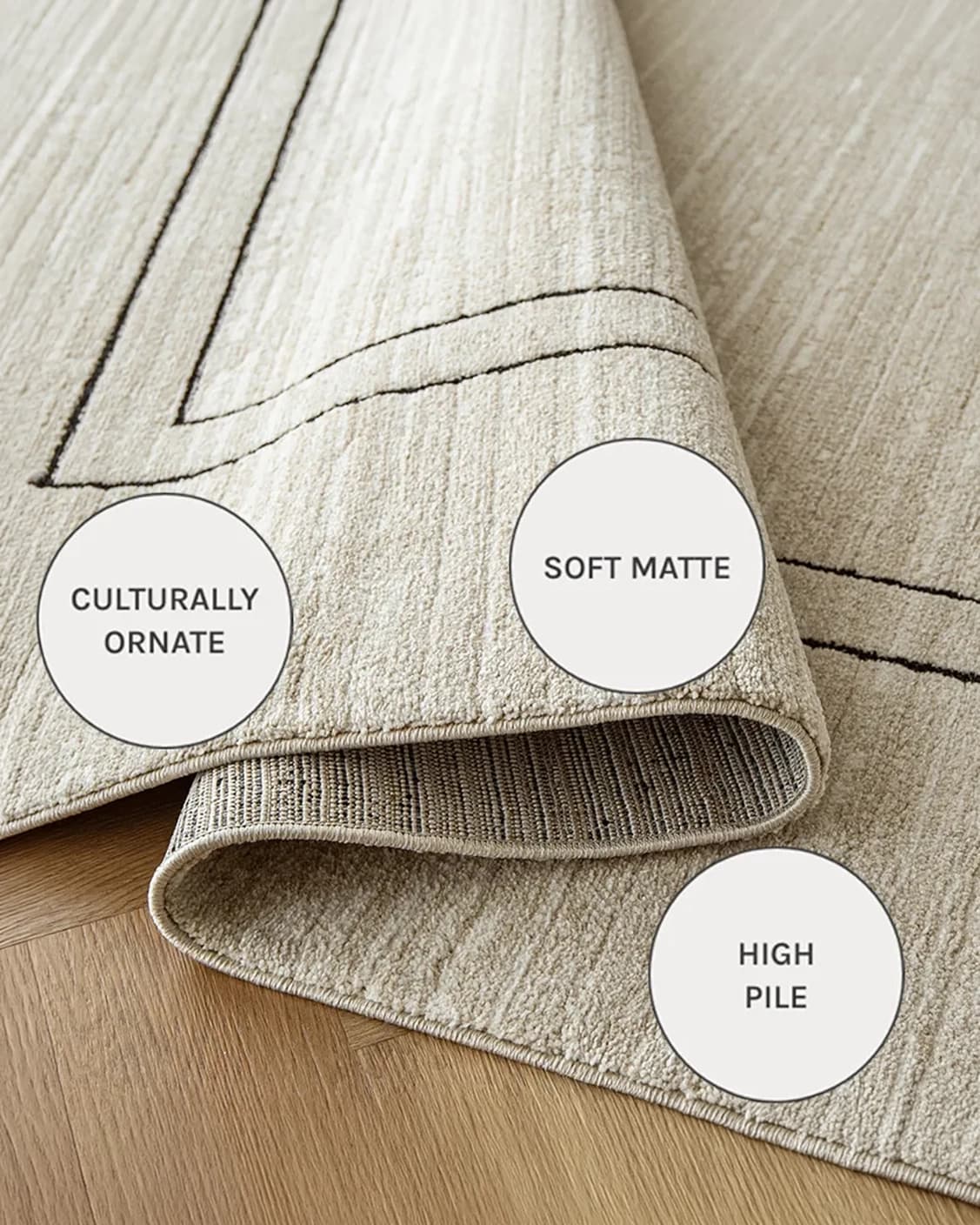 Zen Colin carpets in black and beige, shown in a close-up as image 14