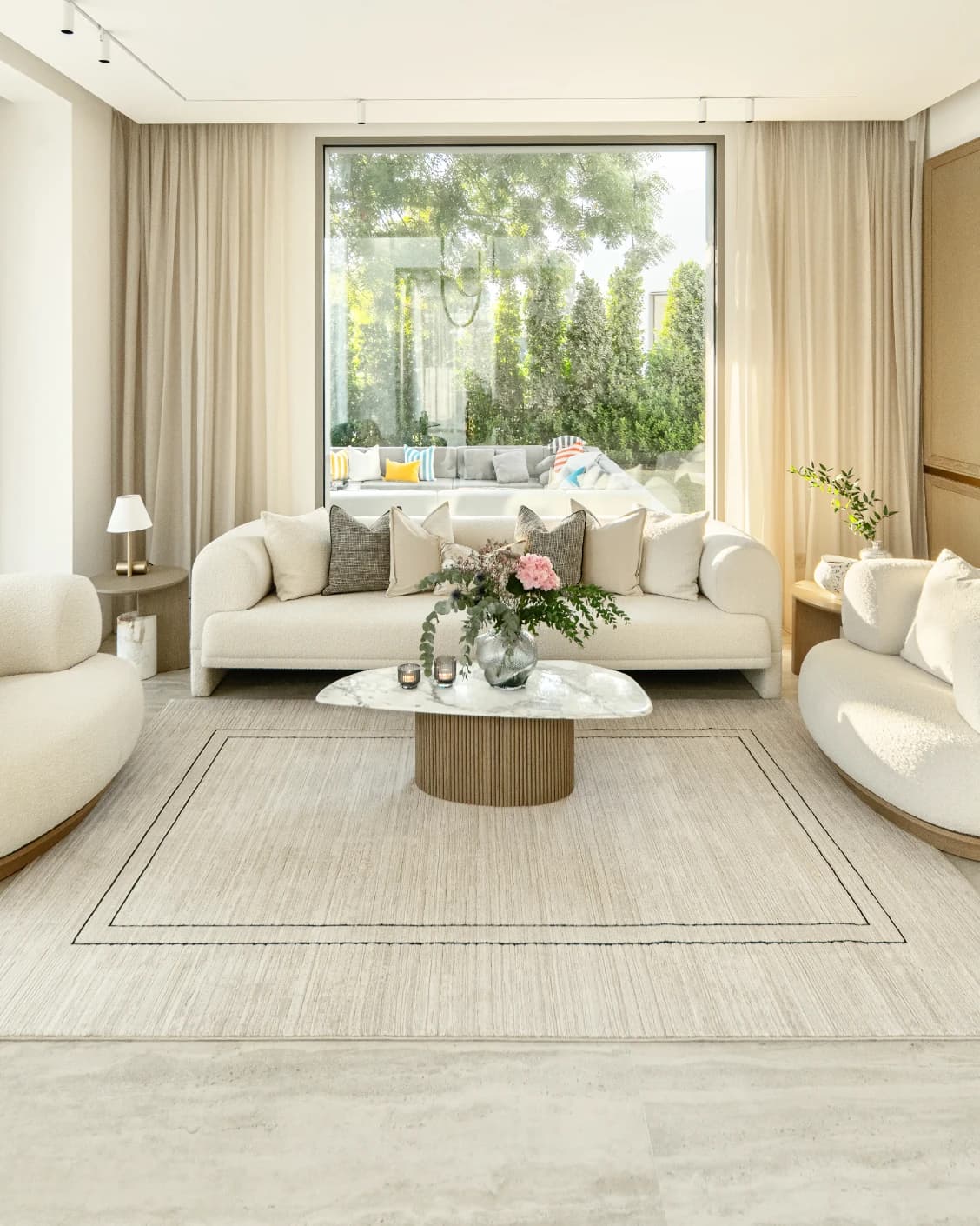 Zen Colin carpet in black and beige, shown in a lifestyle front view as image 4