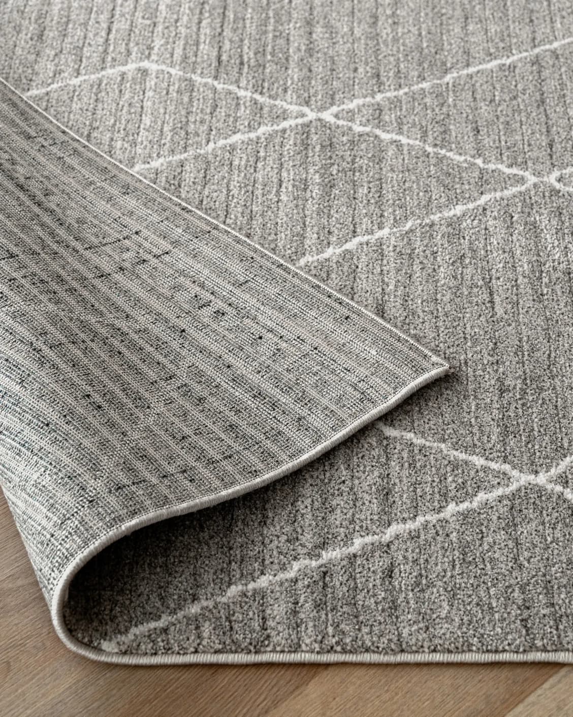 Zen Dune carpet in grey and off white, shown in a product close-up as image 9