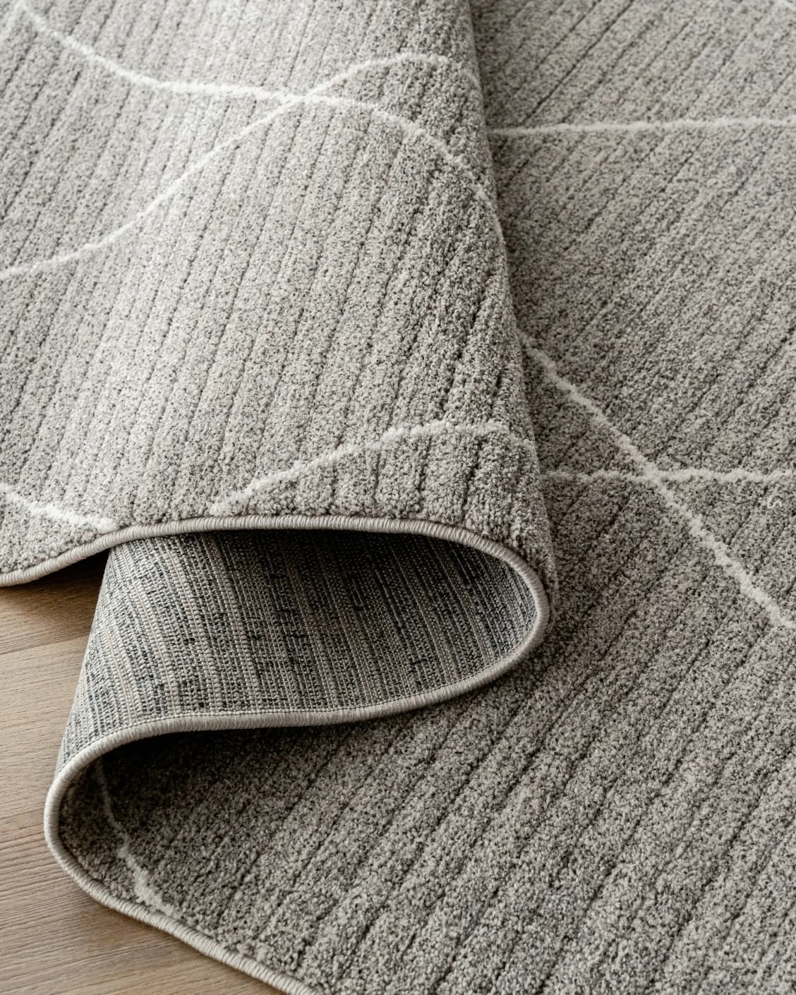 Zen Dune carpet in grey and off white, shown in a product close-up as image 11