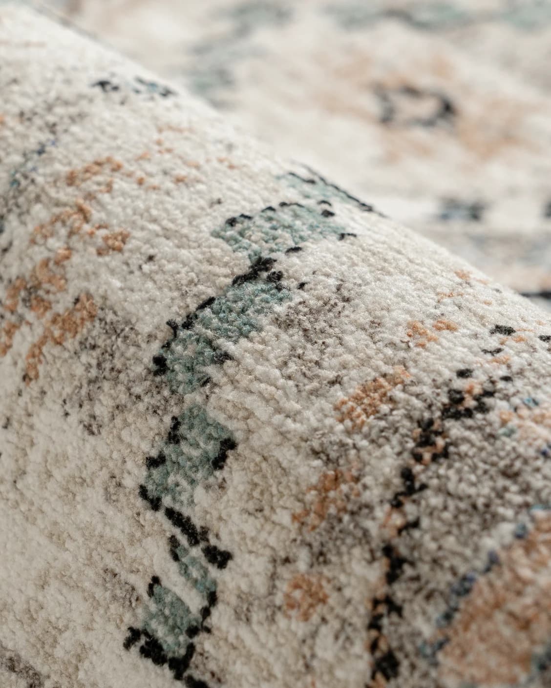 Zen Sandy carpet in beige and blue, shown in a product close-up as image 19