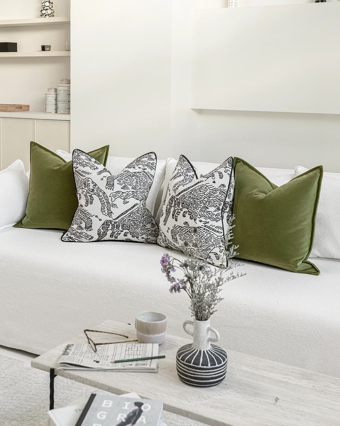 Zena Bundle cushion, shown in a lifestyle right view as image 2