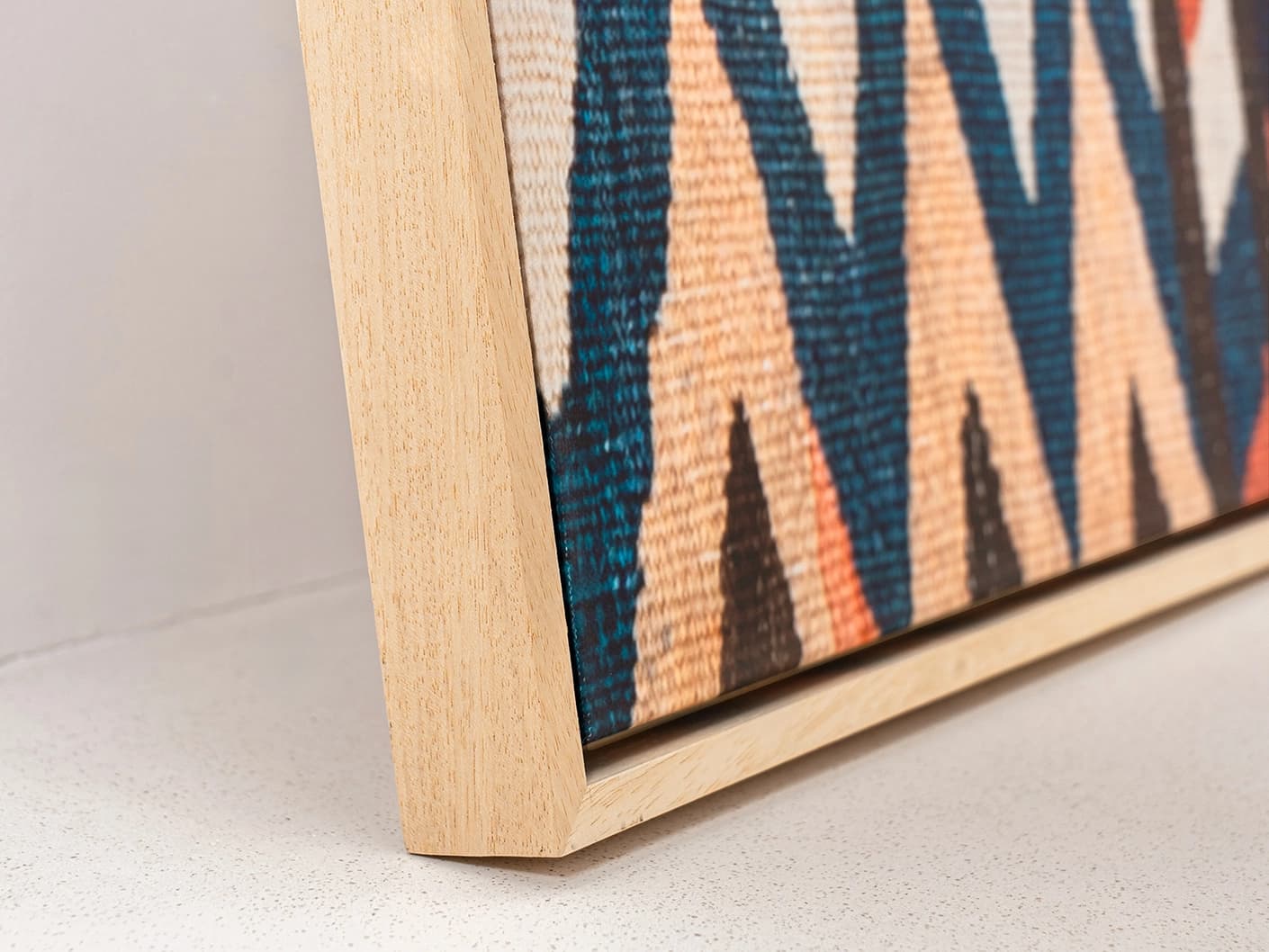 Zig & Zag canvas in multicolour, shown in a lifestyle close-up as image 2
