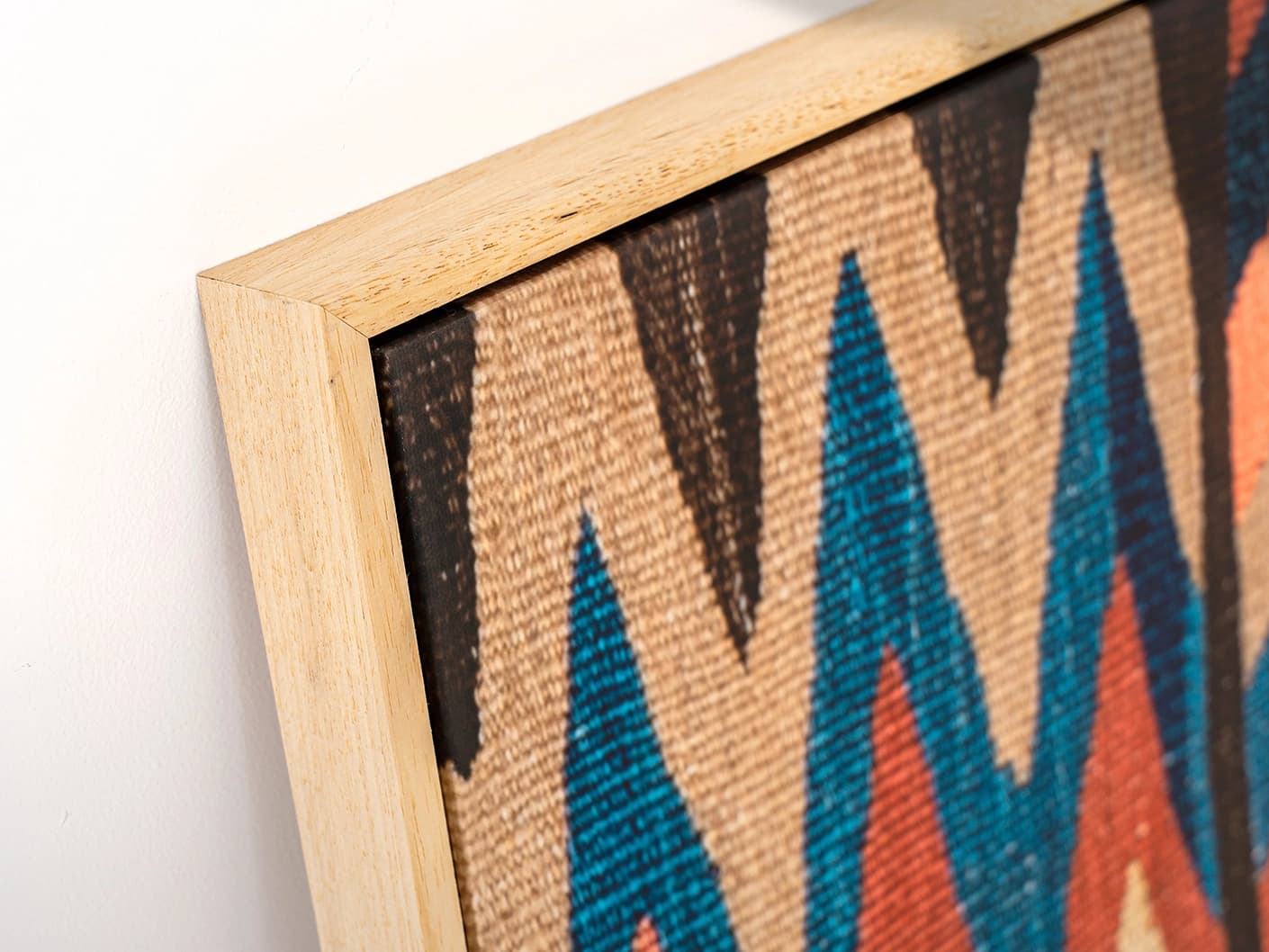 Zig & Zag canvas in multicolour, shown in a lifestyle close-up as image 1