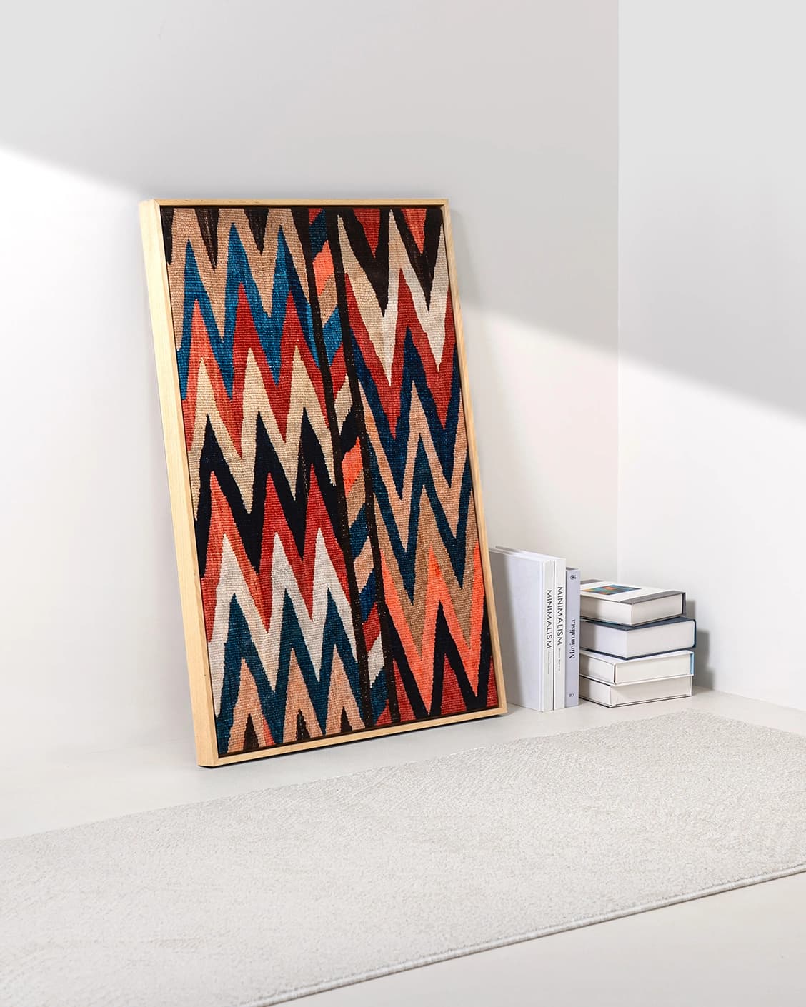 Zig & Zag canvas in multicolour, shown in a lifestyle left view as image 3