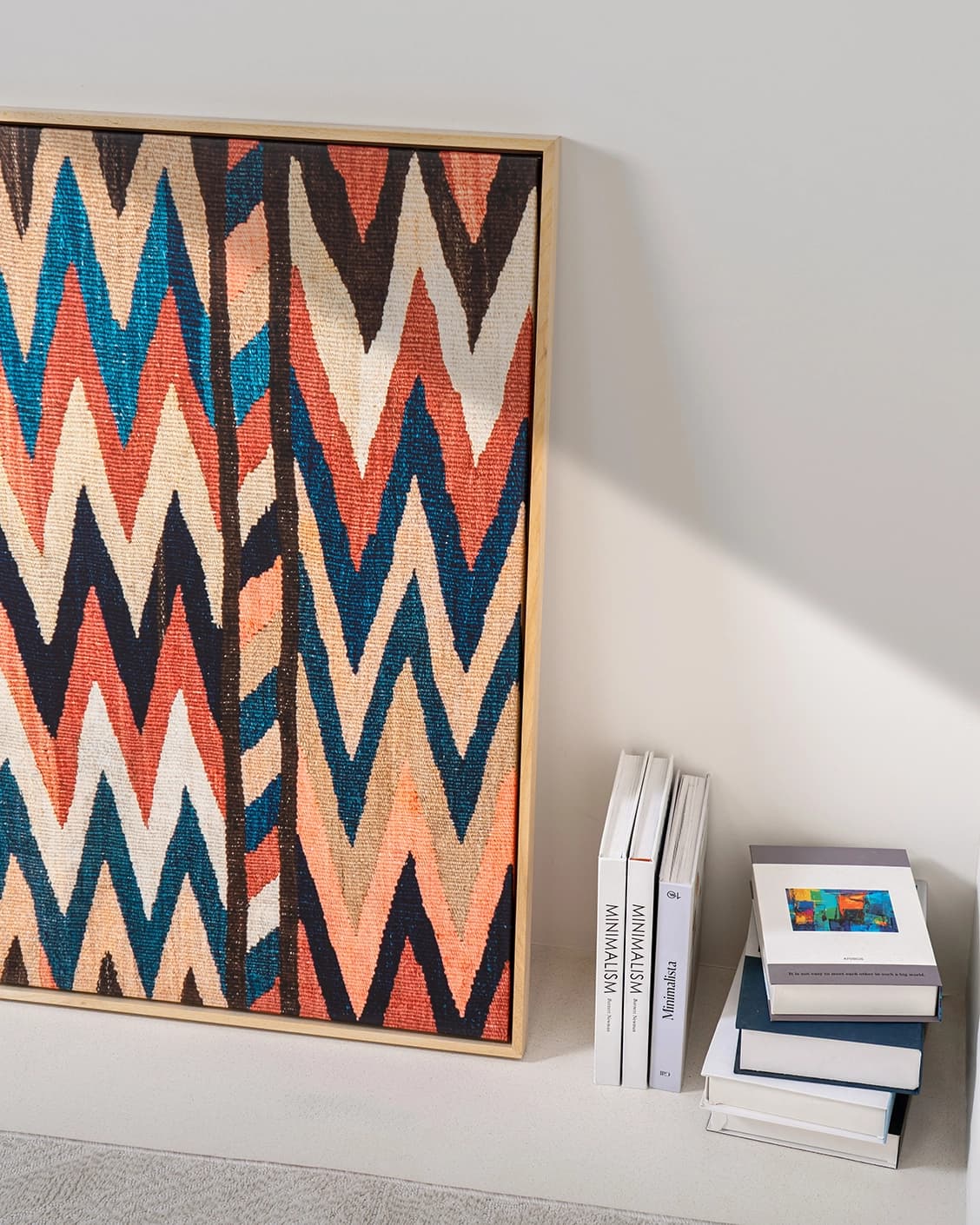 Zig & Zag canvas in multicolour, shown in a lifestyle right view as image 4