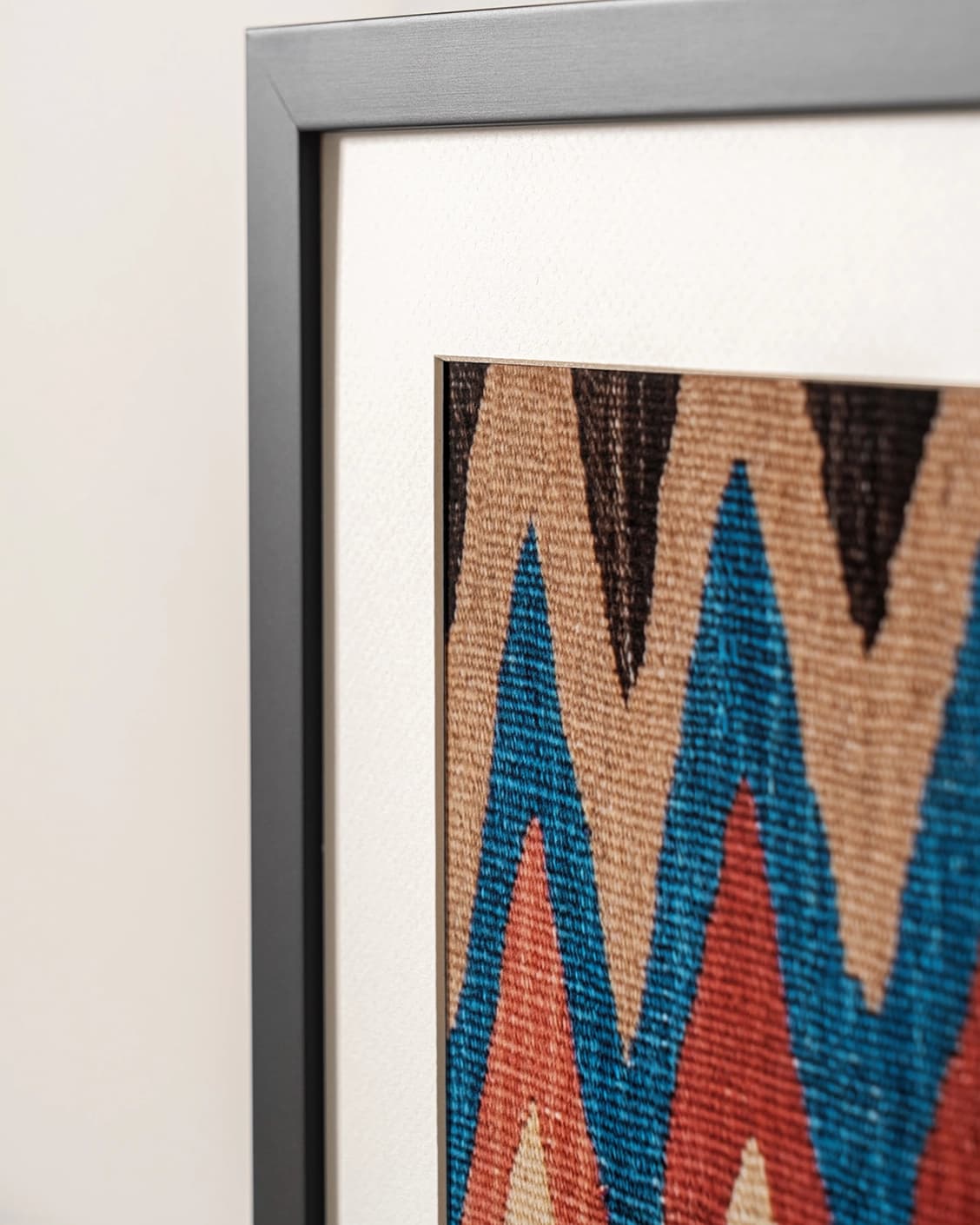 Zig & Zag fine art print in multicolour, shown in a lifestyle close-up view as image 6