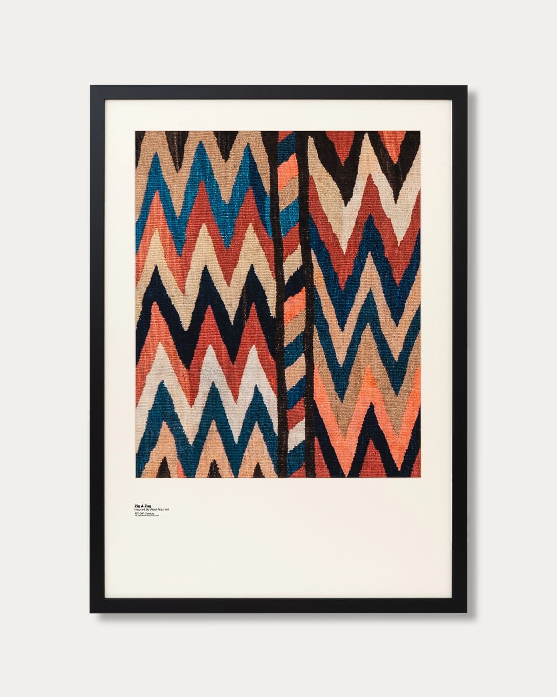 Zig & Zag fine art print in multicolour, shown in a lifestyle front view as image 1