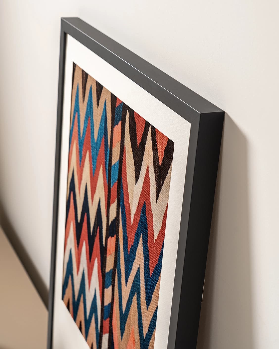 Zig & Zag fine art print in multicolour, shown in a lifestyle top view as image 5