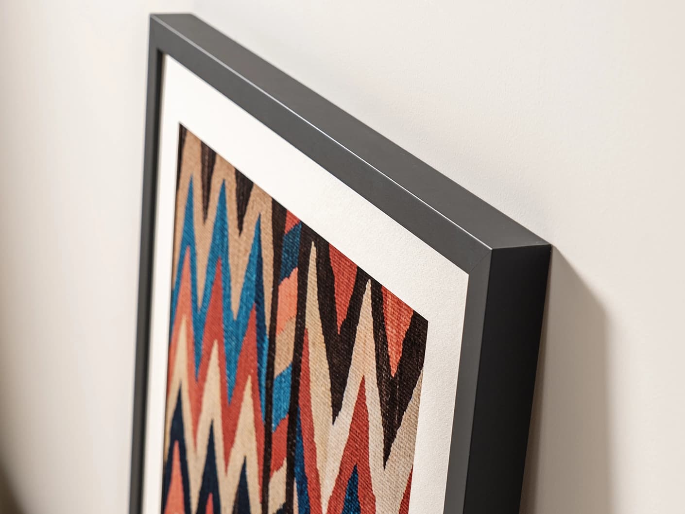 Zig & Zag fine art print in multicolour, shown in a lifestyle top view as image 2