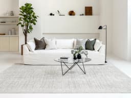 Zion Sandy carpet in sandy and ivory, shown in a lifestyle front view