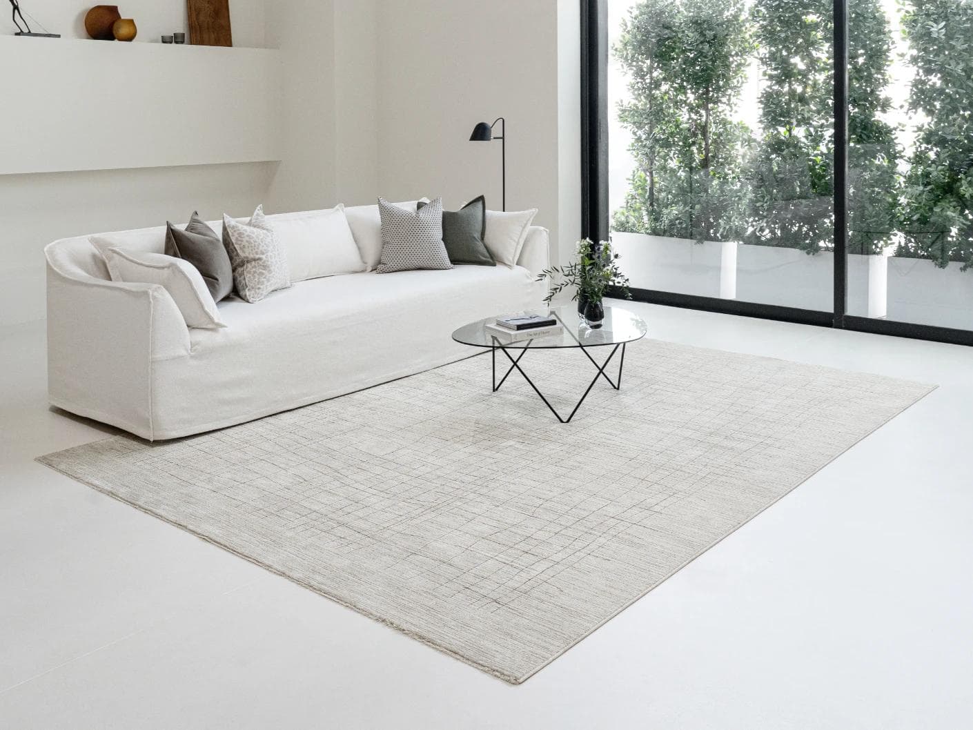 Zion Sandy carpets in ivory, shown in a lifestyle front view as image 3