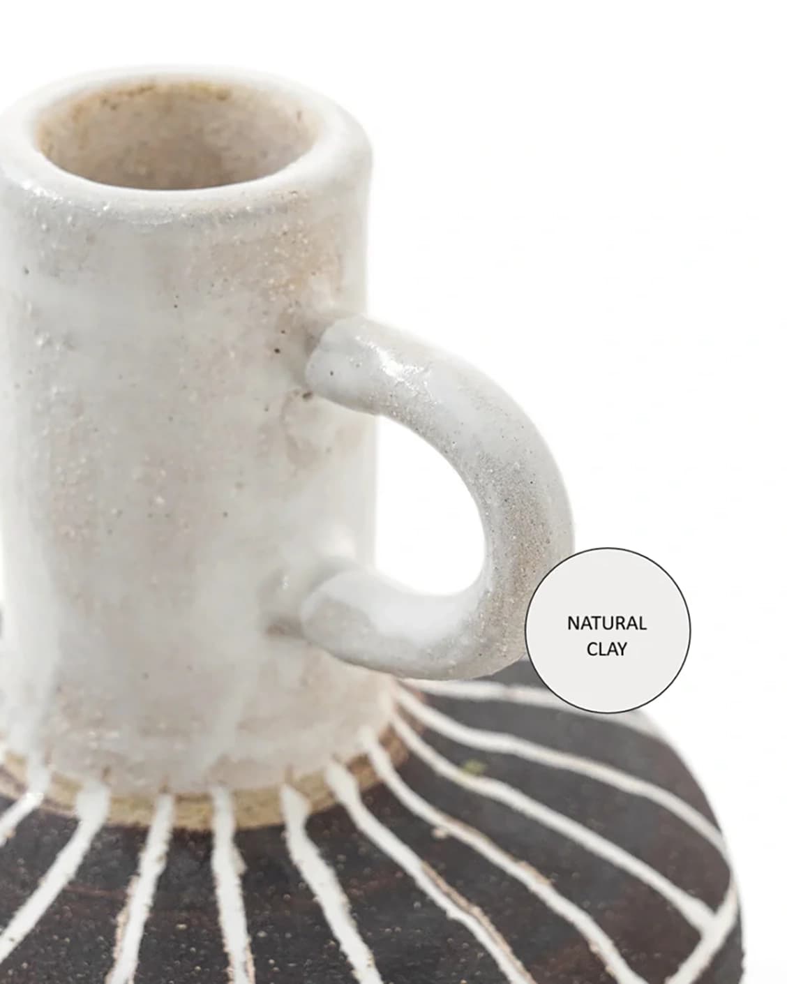 Zyra Terra vases in charcoal black, charcoal and white, shown in a product close-up as image 10