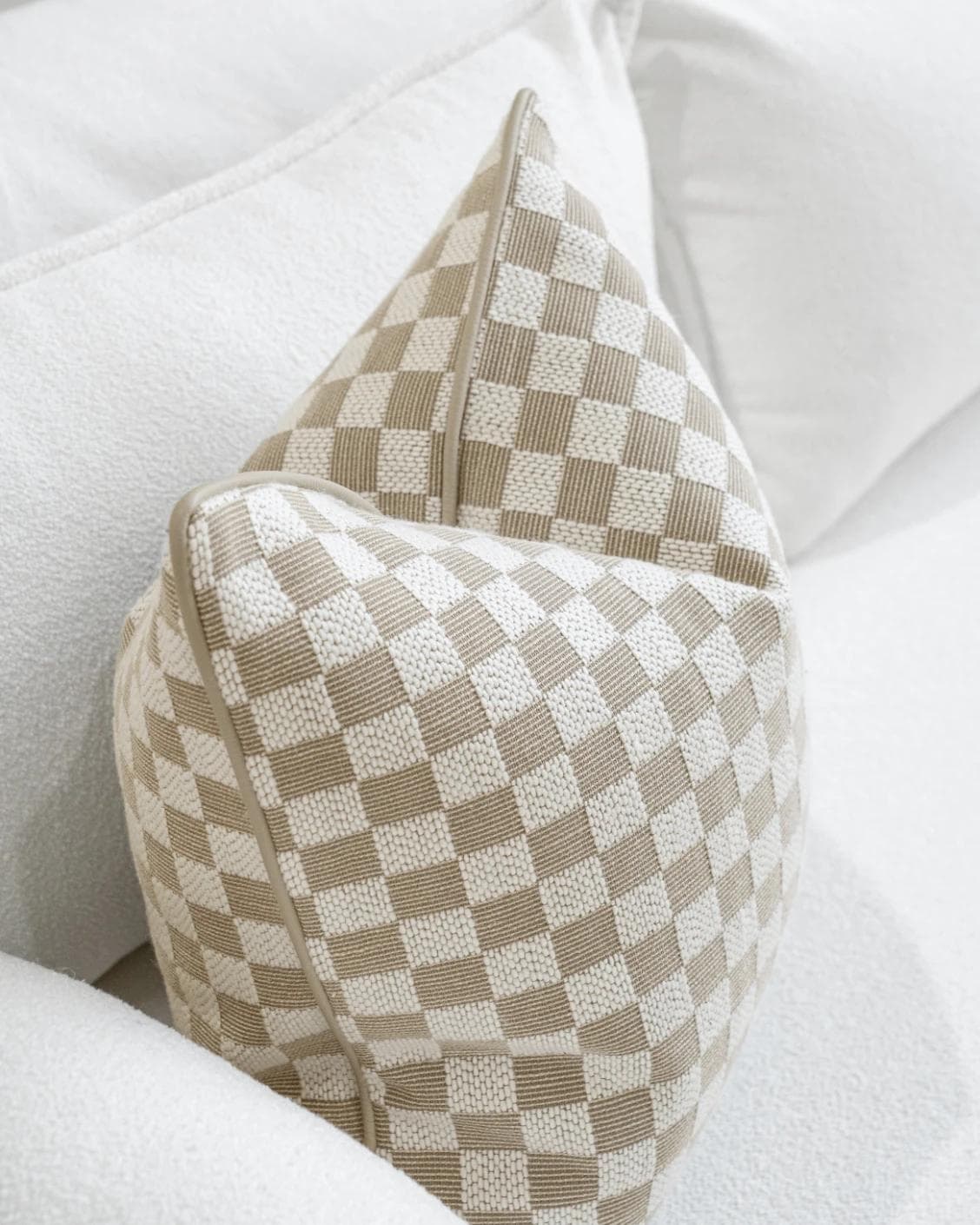Ina Klimt cushion in beige, shown in a lifestyle top view as image 5