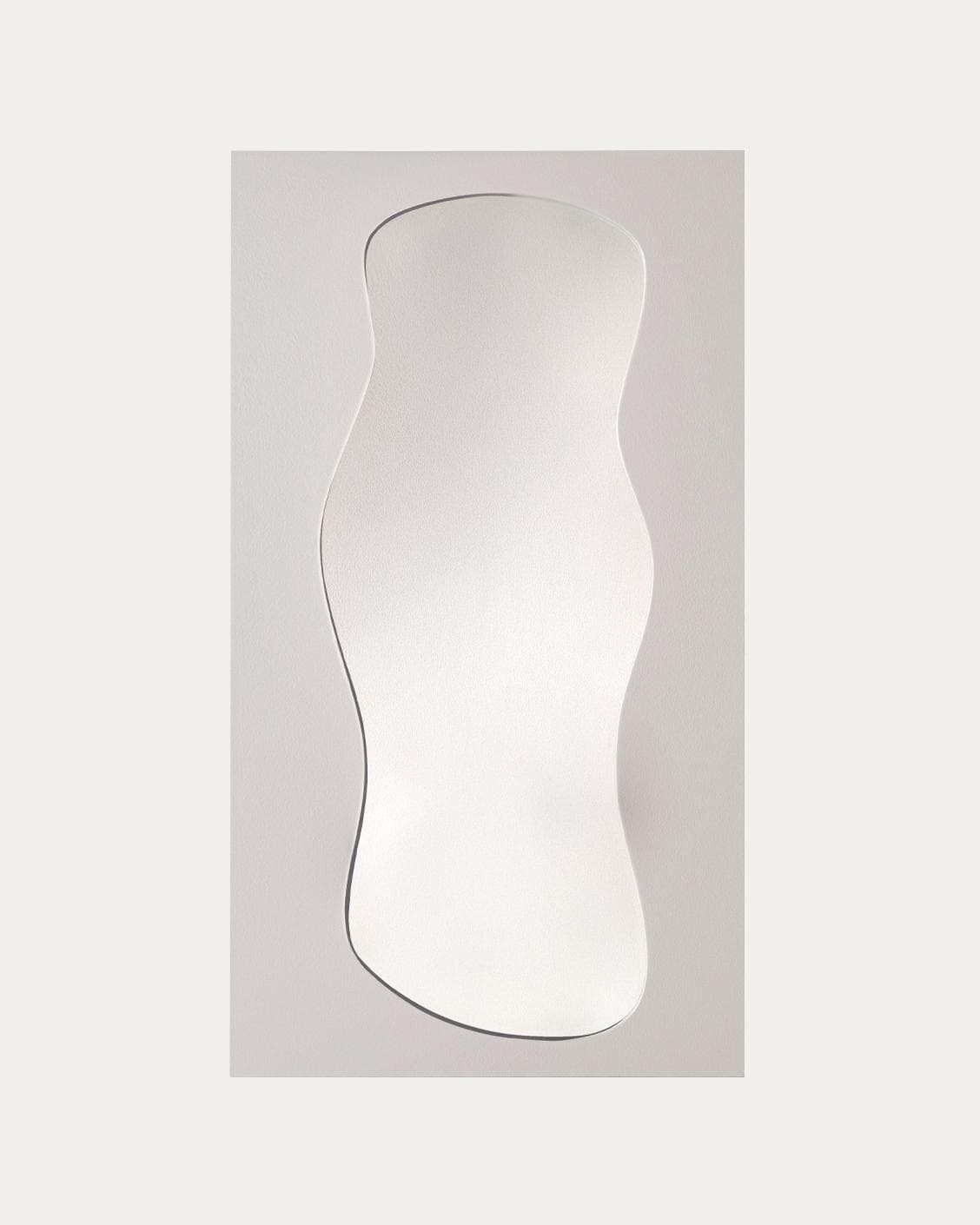 Ivrea mirror in soft ivory and stone, shown in a product front view as image 1